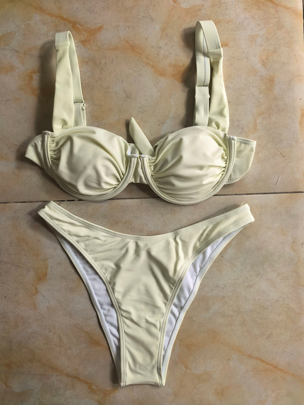 STOCK 9Colors Underwire Swimwear Women High Cut Brazilian Bikini Set S-XL