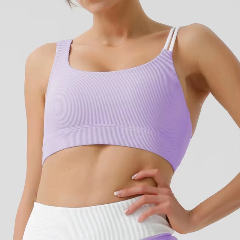 Environmentally Friendly Recycled Fabric Ribbed Back Beauty Yoga Suitbutt Running Fitness Clothes