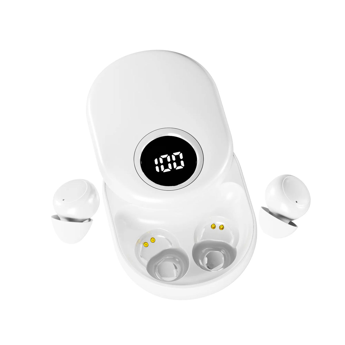 MSHUKCOE Mini Invisible In-Ear Sleep Aid Earbuds - Side Sleep No Ear Pressure, Noise Isolation Cells, 360° Rotating Charging Case, Waterproof, Bluetooth 6.0 Audio, Touch Control, for Study/Work, Ultra-Small Wireless Headphones