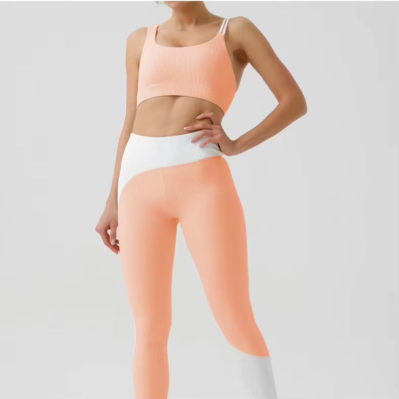 Environmentally Friendly Recycled Fabric Ribbed Back Beauty Yoga Suitbutt Running Fitness Clothes