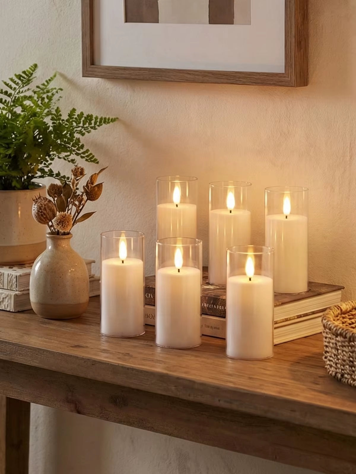 Set of 6 Plastic Candle Lantern Battery Flameless Led Candle Cheap Safer Candles Party Holiday Event Perfect Decor