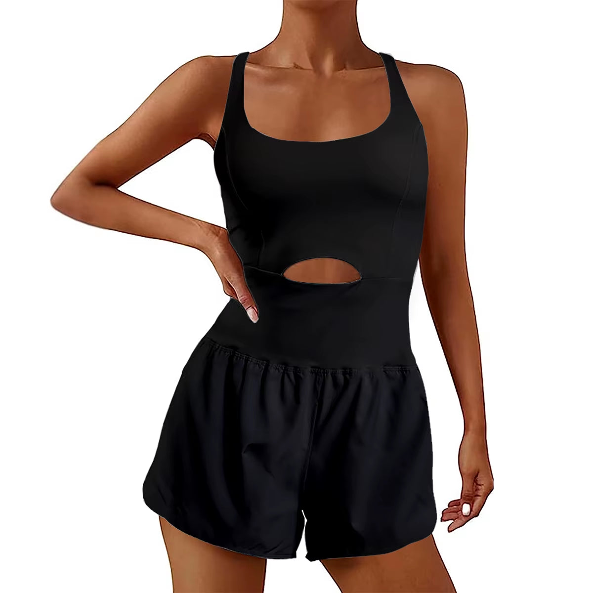 Wholesale Sexy Sports Wear Girls Yoga Bodysuits Sexy Sleeveless One Piece Exercise Jumpsuits for Women
