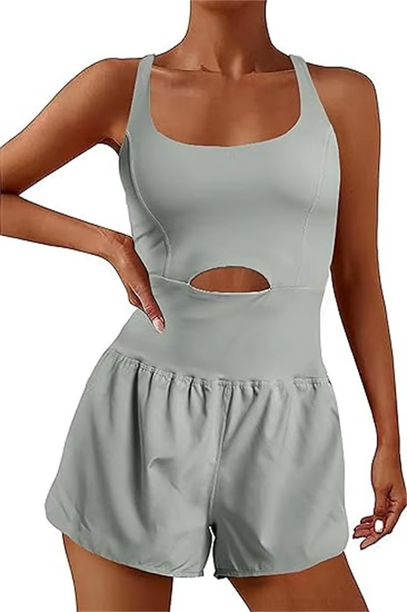 Wholesale Sexy Sports Wear Girls Yoga Bodysuits Sexy Sleeveless One Piece Exercise Jumpsuits for Women
