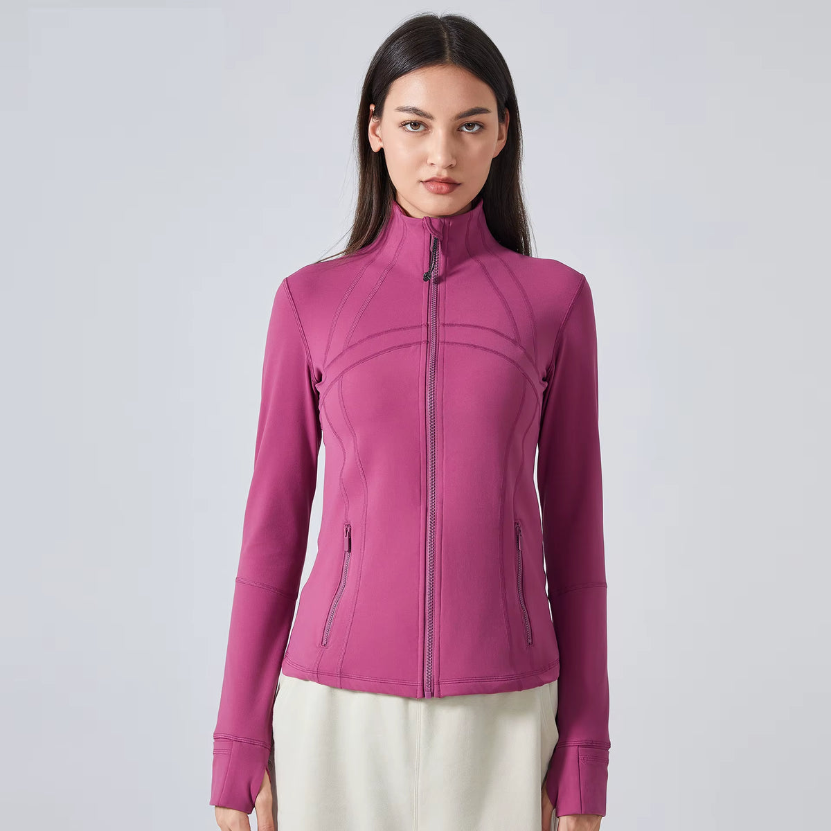 Women'S Quick Dry Lightweight Fleecing Gym Fitness Yoga Jacket Breathable Tight Waist Running Yoga Jackets for Women
